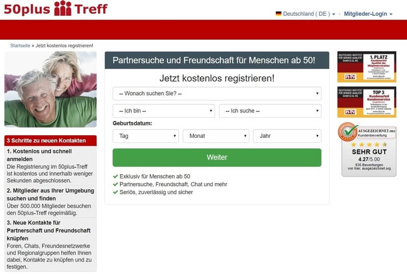 50plus-treff Anmeldung