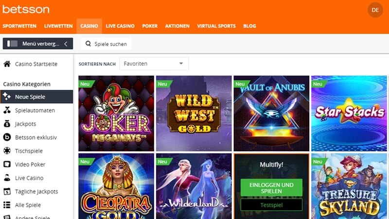 Betsson Casino Test