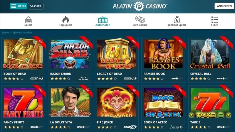 Platin Casino Spiele
